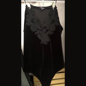 Express velvet bodysuit